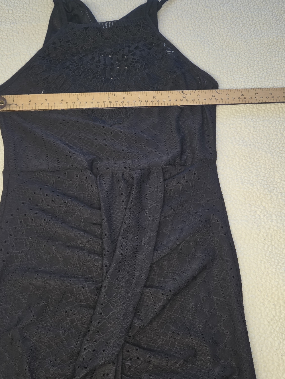 Women's Size S Small Black Crochet Halter Midi Dress - Unbranded - Picture 3 of 5
